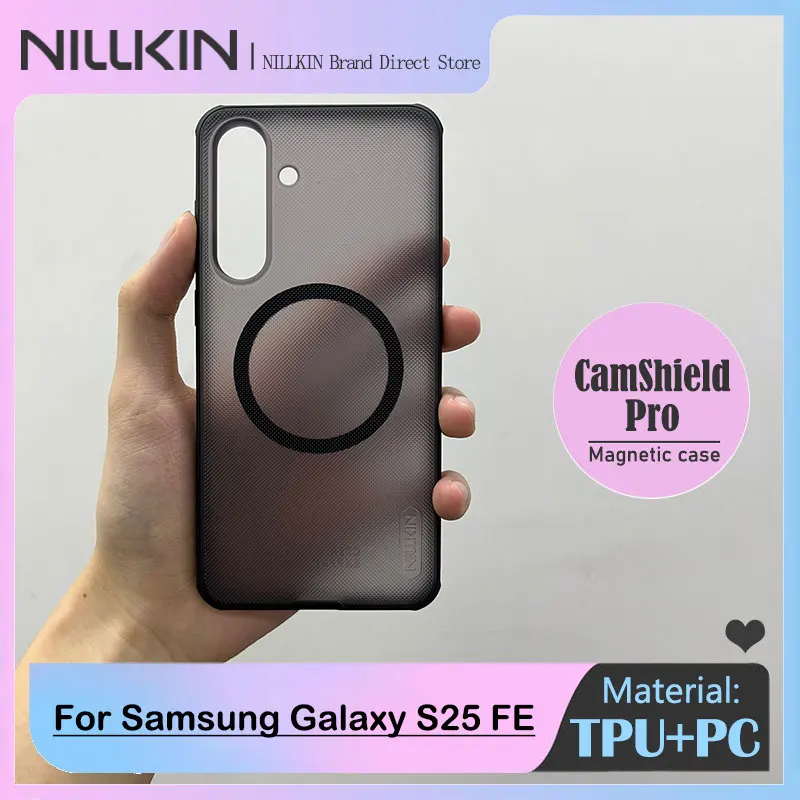 Для Samsung Galaxy S25 FE, магнитный чехол NILLKIN Super Frosted Shield Pro, противоударный двойной ТПУ + ПК, противоскользящий матовый корпус с покрытием
