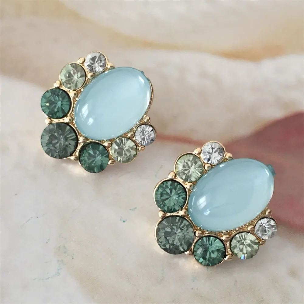 Korean New Arrival Sweet Crystal Holiday Flower Stud Earrings For Women Fashion Elegant Oorbellen Bijoux Party Gifts