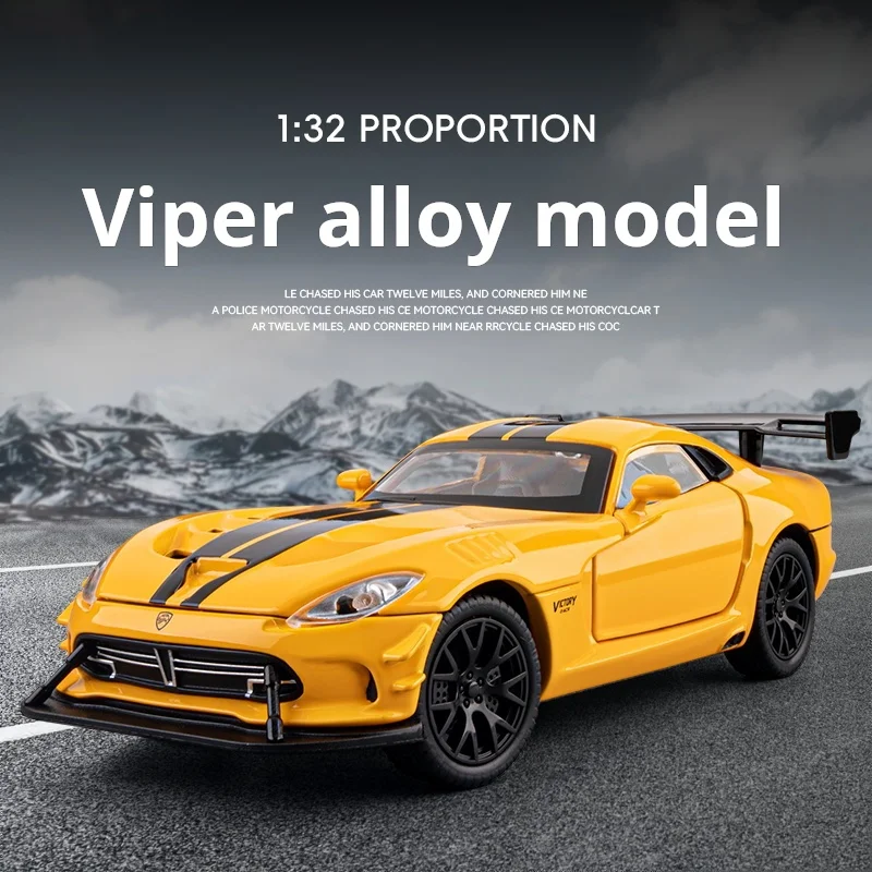 Modelo de juguete de aleación Viper con licencia oficial, escala 1:32, con luces y sonidos simulados, regalos para exposiciones de coches, regalo para coleccionables de hombres.