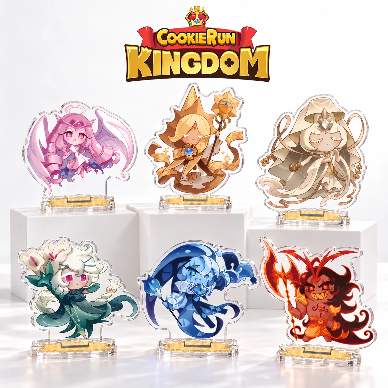 Cookie Run Kingdom Eternal Sugar Golden Cheese Mystic Flour White Lily Shadow Milk Burning Spice 10cm Acrylic Stand keychain