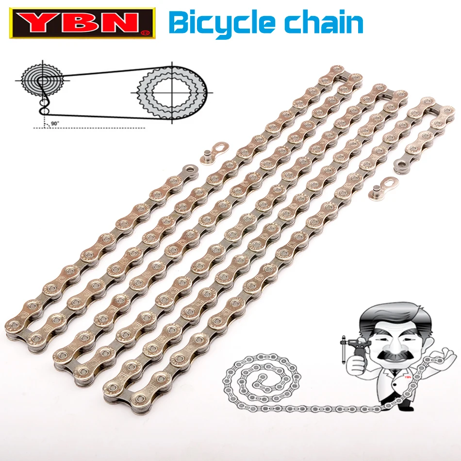 YBN Bicycle Chain 8/9/10/11/12 Speed MTB/Road Bike Bicycle Chain 116L/126L 8V 9V 10V 11V 12V Chains for SHIMANO SRAM