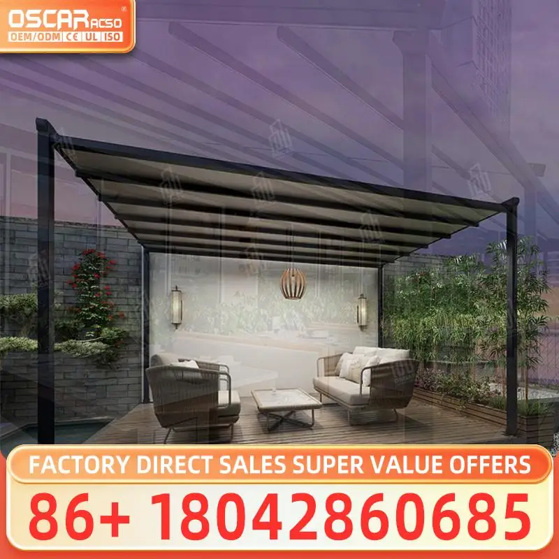 

Easily Assembled Free Standing Outdoor Canopy Retractable Roof for Garden Sun and Rain Protection Wholesales Retractable Canopy