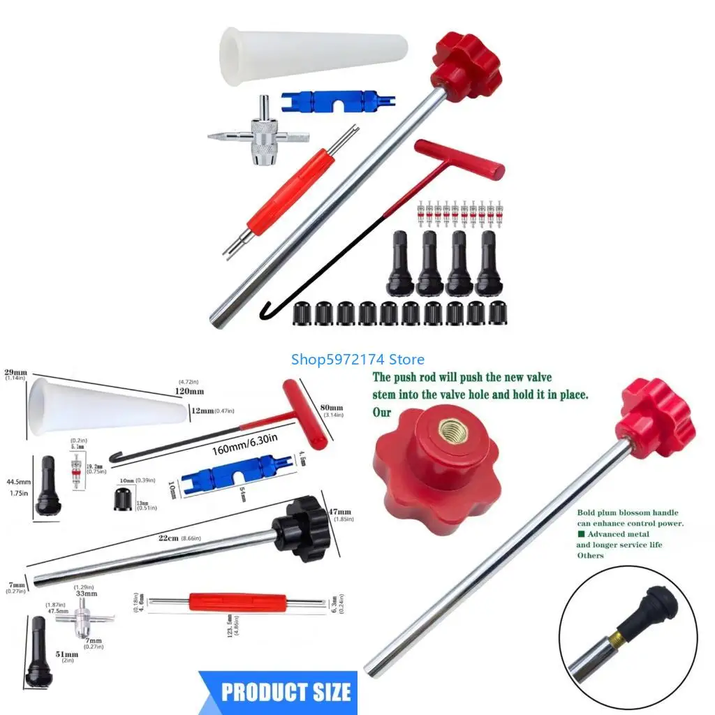Y3NB Full 30 Count Tire Air Stem Insert Tool Group For Fast Easy Repairs