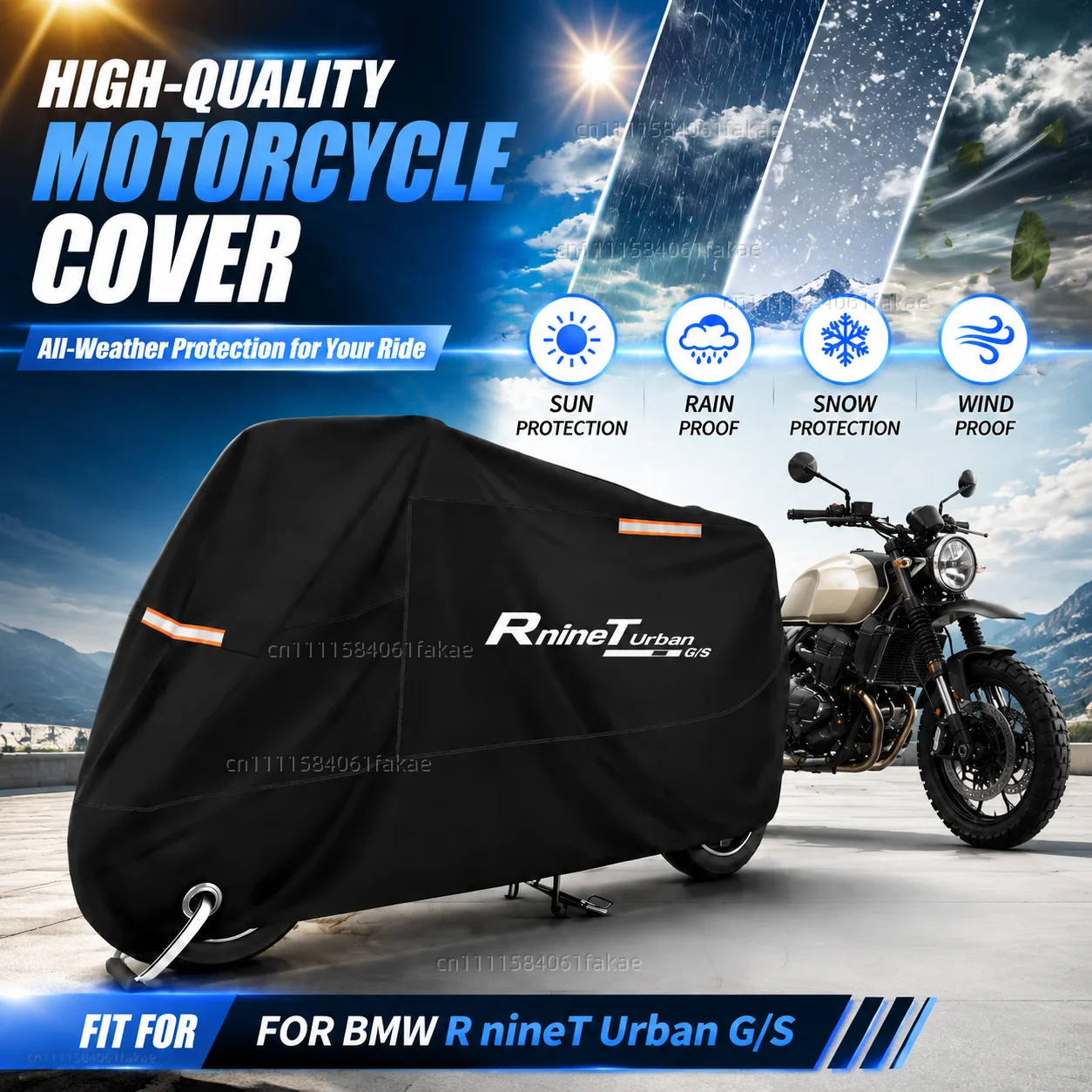 Funda para motocicleta impermeable para exteriores, para todas las estaciones, a prueba de polvo, protección UV, cubierta para lluvia para Moto Scooter, para BMW R nineT Urban G/S 2017-