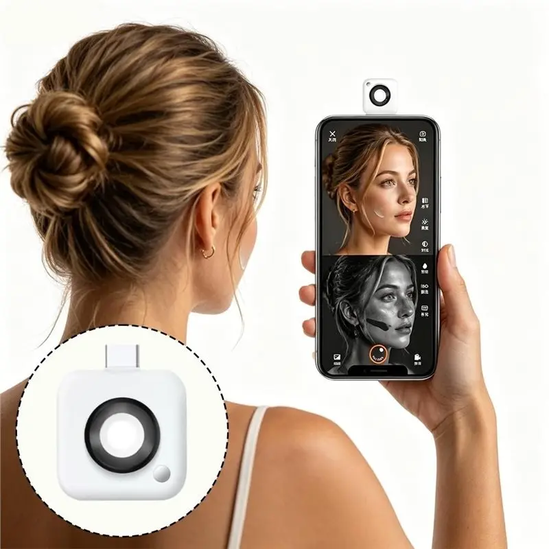 B67C Mini Makeup Removal Detection Sunscreen Test Visible Facial Sun Protection Portable UV Camera For Check For Color Spots