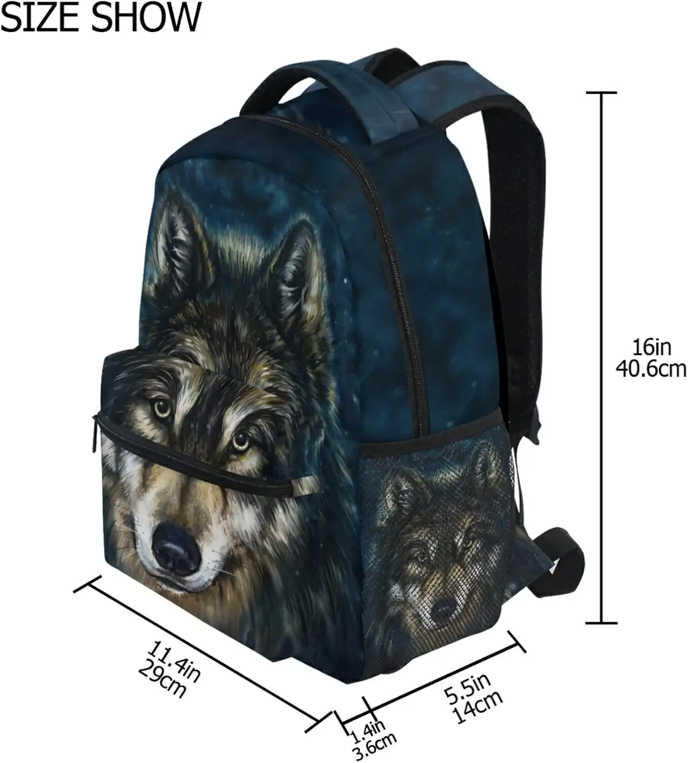 Zaini Blue Wolf per ragazzi Glaxy Wolves Borsa da scuola elementare Zaino per bambini Zaino da viaggio personalizzato 3° 4° 5° grado Ruck