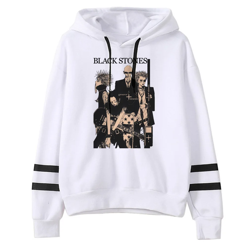 Black Stones Nana Osaki sudaderas con capucha para mujer, sudadera anime unisex 2026, sudadera vintage coreana para mujer, estilo holgado.
