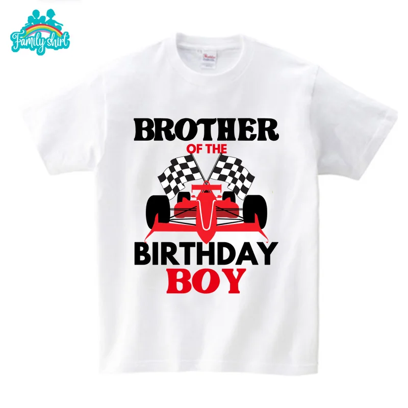 Matching Family Outfits for Birthday F1 Racing Cartoon Theme Kids T-shirt Birthday Boy Funny Party Present Clothes Father Mother