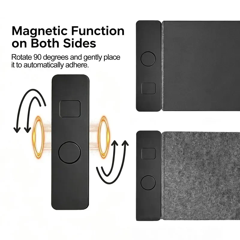 15W Magnetic Wireless Charging Mouse Pad Computer Keyboard Mat Detachable Panel Dual-Sided for Smartphone iPhone Earbuds