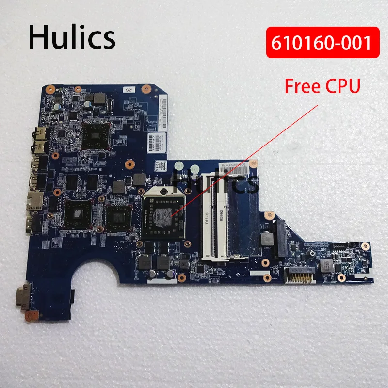 

Hulics Used 597673-001 610160-001 610161-001 Laptop Motherboard For HP CQ62 G62 Socket S1 DDR3 Free Cpu