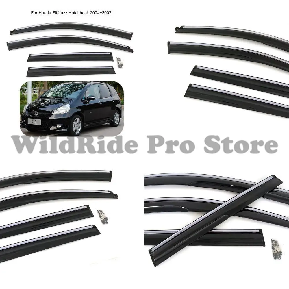 

1 комплект, высококачественные литые дождевики для Honda Fit Jazz 2004 2007, дефлекторы дождя для окон