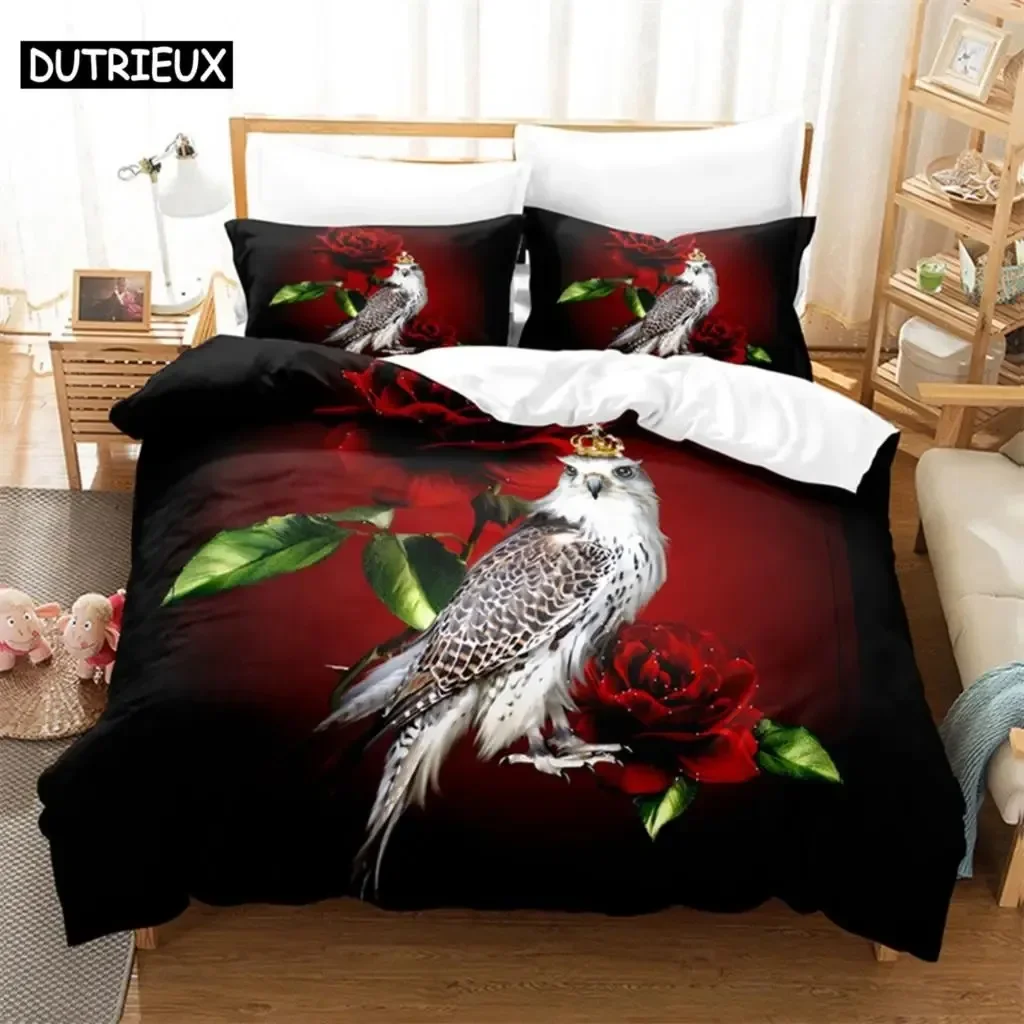 Eagle Rose Queen Comfortable Duvet Quilt Cover Pillowcase Bedding Set Children Bedroom Decoration Home Textile