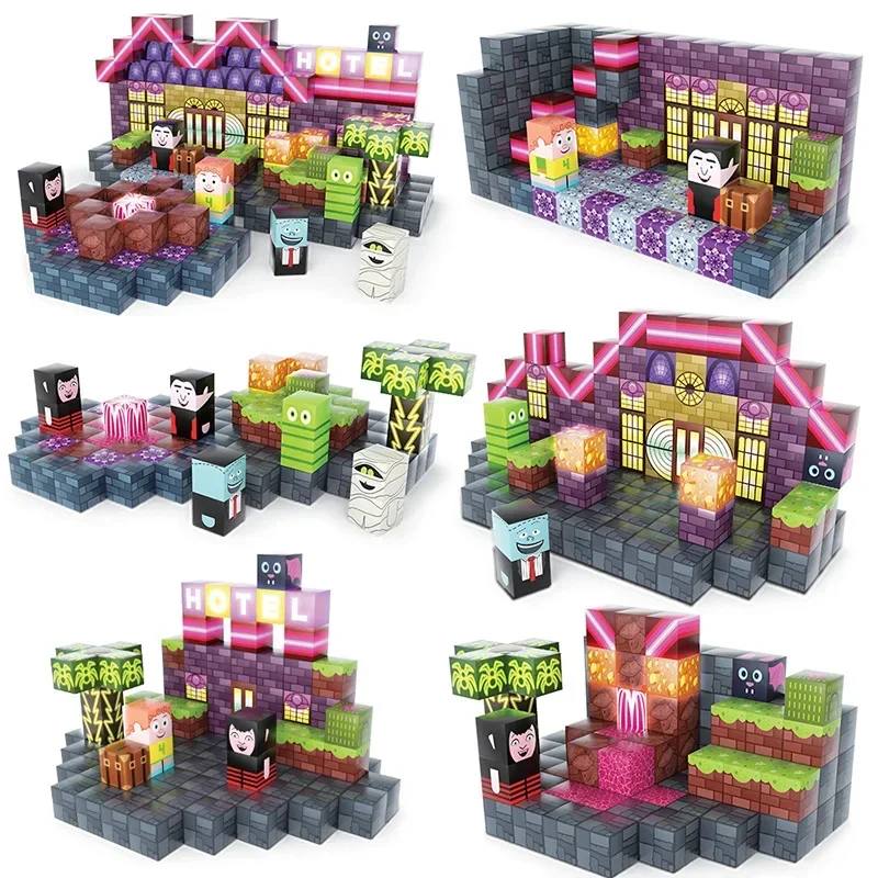 Multifunctional 188P optical and magnetic building block set 3D cross-border boy game merchandise magnetic cube building model