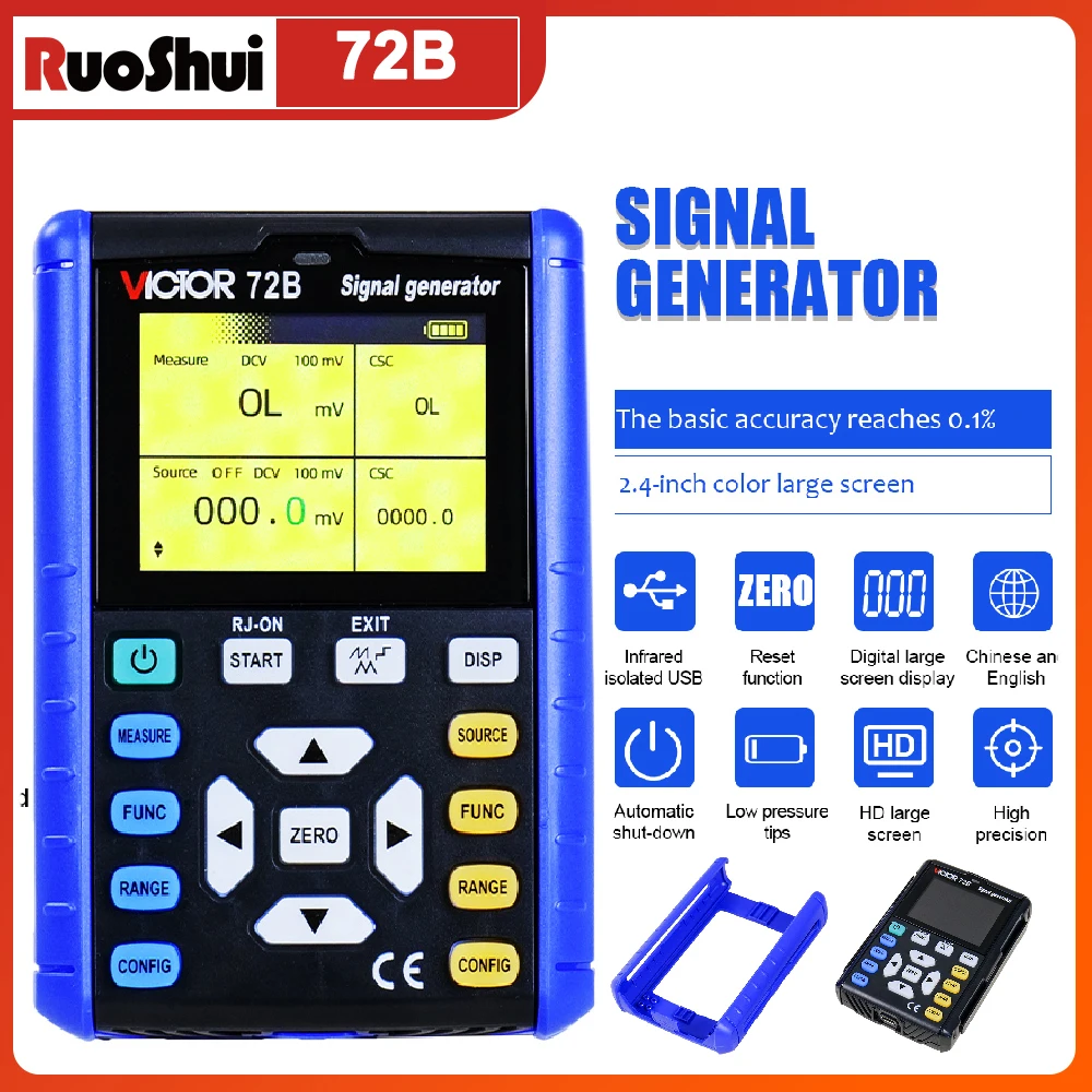 Victor 0.1% Accuracy Pro Digital Signal Generator Color TFT Display DC Voltage/Current Thermocouple Measurement Industrial Too