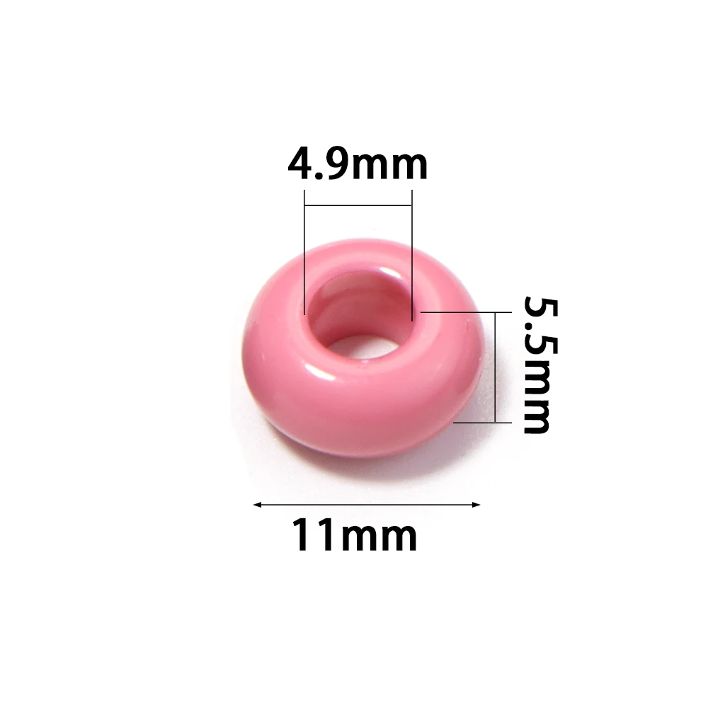 50 Stück/Set, gemischte Farben, matte Acryl-Abstandsperlen, große Lochperlen, Rad- und Abakusperlen für die Schmuckherstellung, DIY-Armband- und Halskettenzubehör – Detail 6