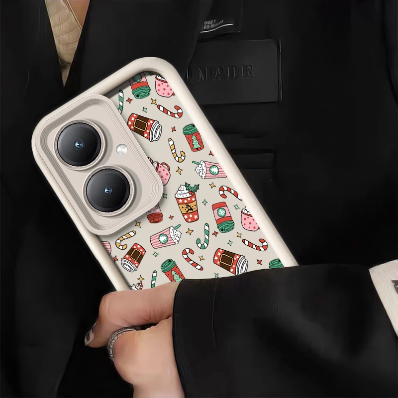Funda de teléfono navideña a la moda para Xiaomi Poco F5 Pro F3 GT F2 F7 Ultra F4 X4 NFC X3 X7 X6 X5 Pro café té funda suave a prueba de golpes