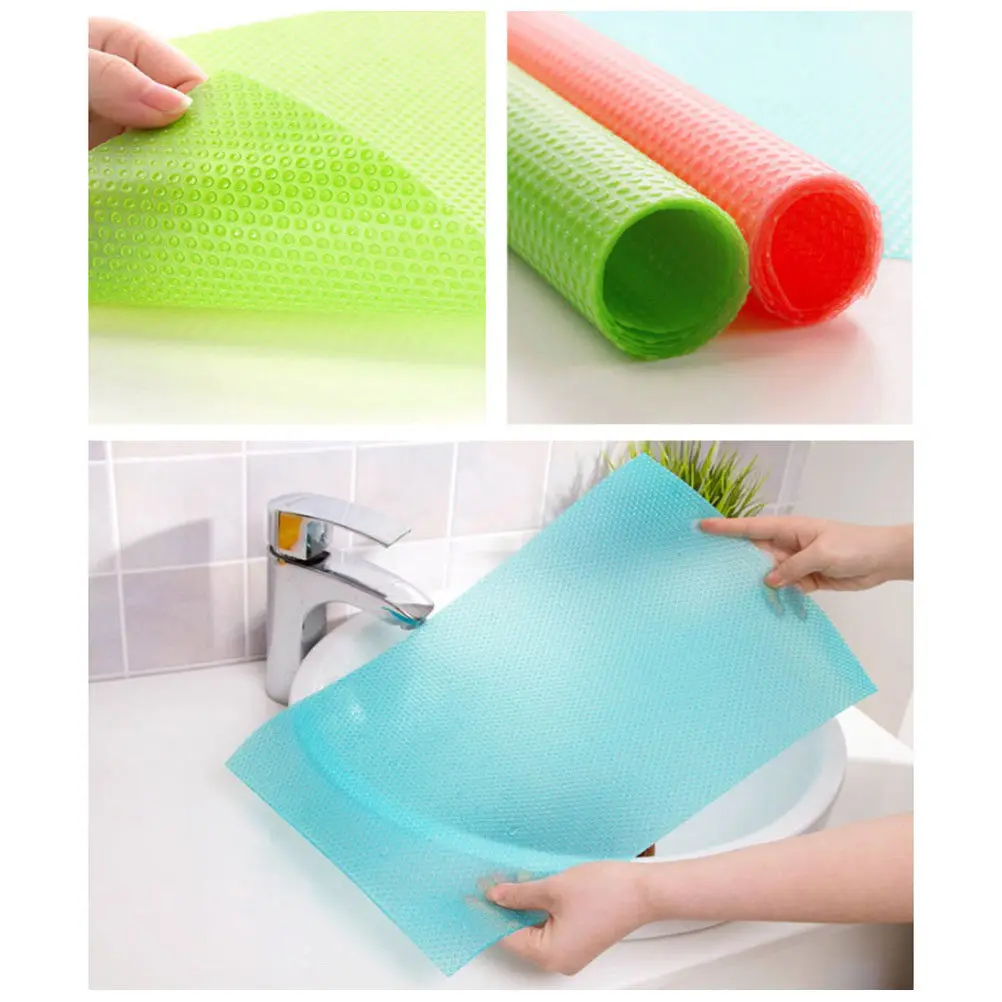 

6Pcs Antibacterial Fridge Pad Reversible Shelf Liner for Refrigerator Cabinet Drawer Washable Non-Slip Moisture Absorbing Mat