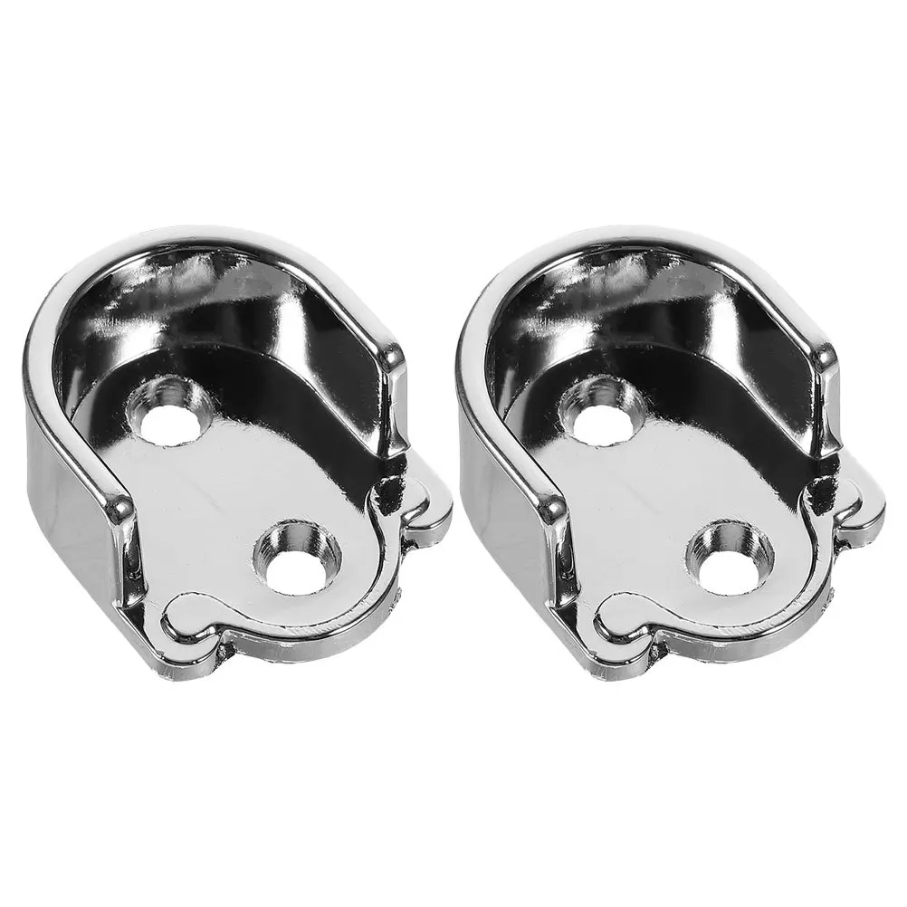 

2Pcs Flange Rod Holder Zinc Alloy Closet Pole Socket Enhanced Stability Bathroom Wardrobe Clothes Shop