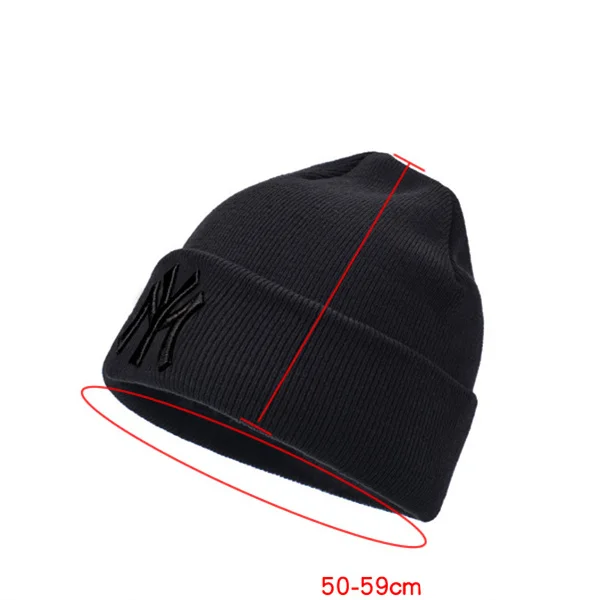 Fashion Korean Style Autumn and Winter Letter Embroidery Solid Color Warm Unisex Knitted Hats Men Women Outdoor Sport Ski Cap