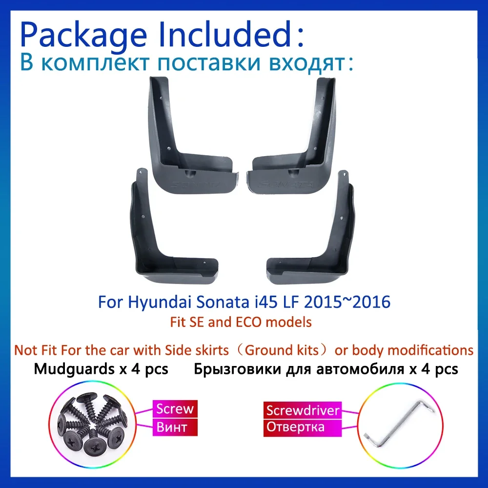 Car Mudflap For Hyundai Sonata i45 LF 2015~2016 4x Mudguards Protection Fender Styling Accessories Upgrade Mud Guard Flap Splash