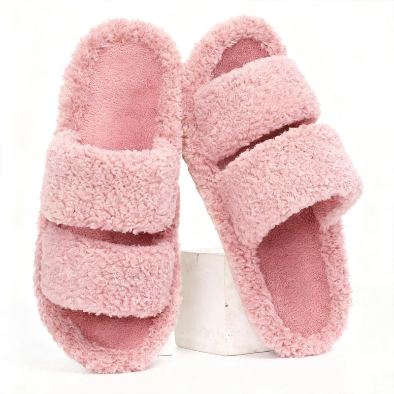 Smile Winter Mode Damen Hausschuhe Anti-Rutsch Weiche Sohlen Haus Rutschen Freizeit Rutschen Plüsch Futter Warme Casual Damen Hausschuhe – Detail 4