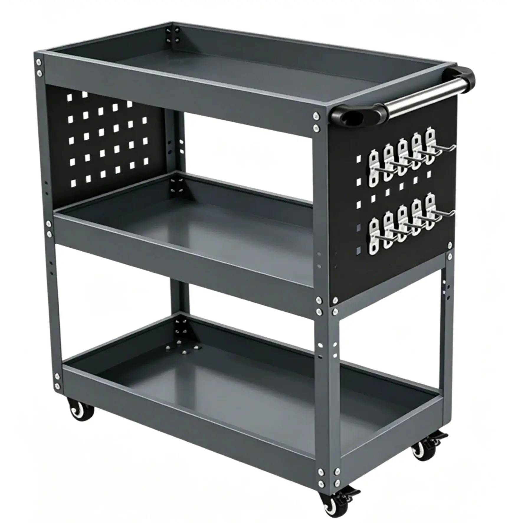 chariot-a-outils-roulant-robuste-a-3-niveaux-yogeol-avec-panneau-perfore-double-face-et-10-grands-crochets-chariot-utilitaire-en-acier-epaissi-pour