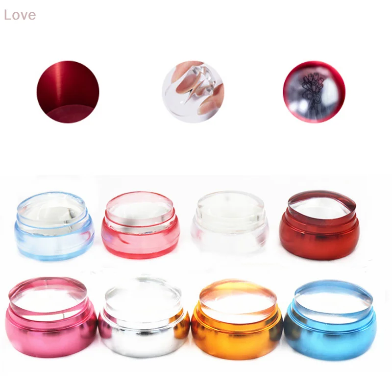 Gelee Silikon Nagel Stamper Schaber Mit Kappe Set Nagel Vorlagen Stempel Für Stempeln Polnischen Druck Maniküre Nail art Stempel Werkzeug