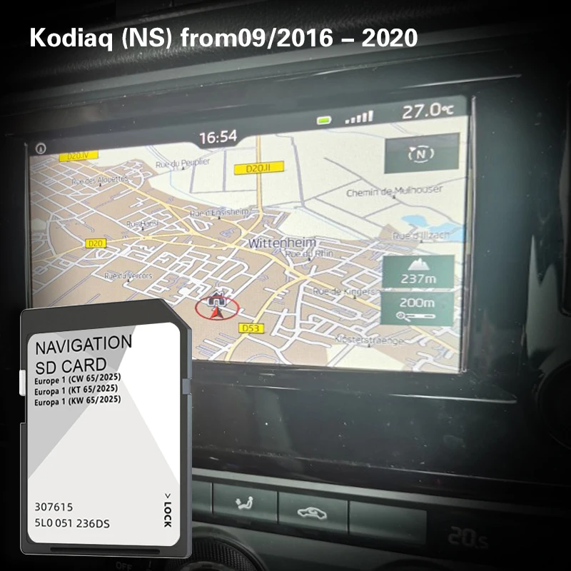 Navigation SD Card for Skoda Karoq 2017 2018 2019 2020 Car Map Cover Europe England Romania Serbia Spain Sweden Switzerland