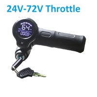 24V/36V/48V/60V/72V Throttle  Twist Handle with Speed Display Throttle  For Electric Scooter E-Bike Round Shape Display