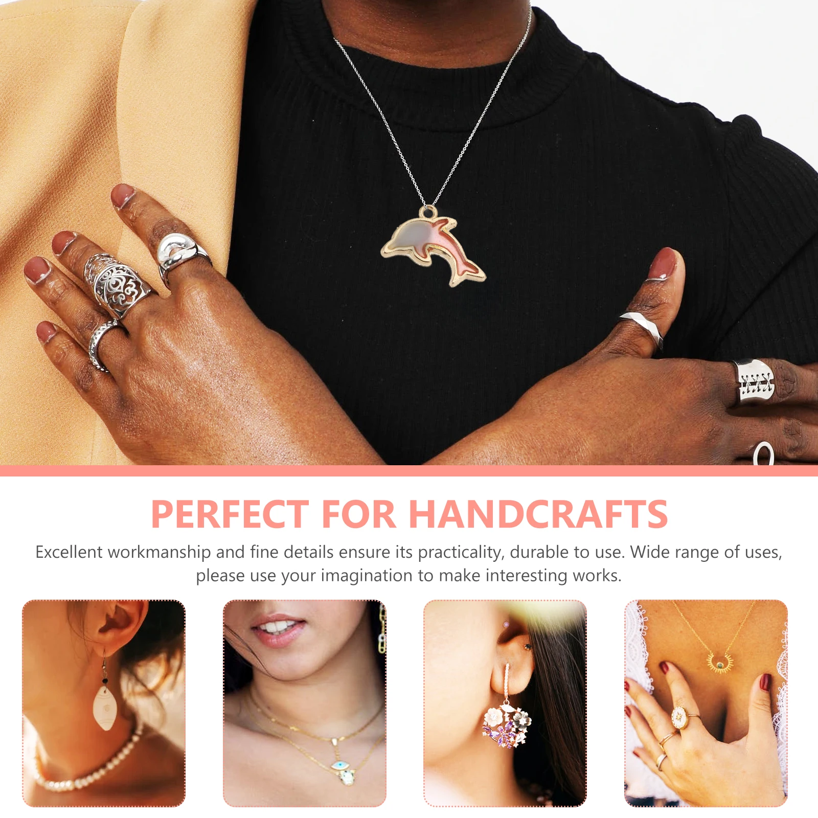 

40 pcs Alloy Pendant Bracelet Dolphin Charms for Women Decorative Jewelry Making Supplies Necklace Accessories