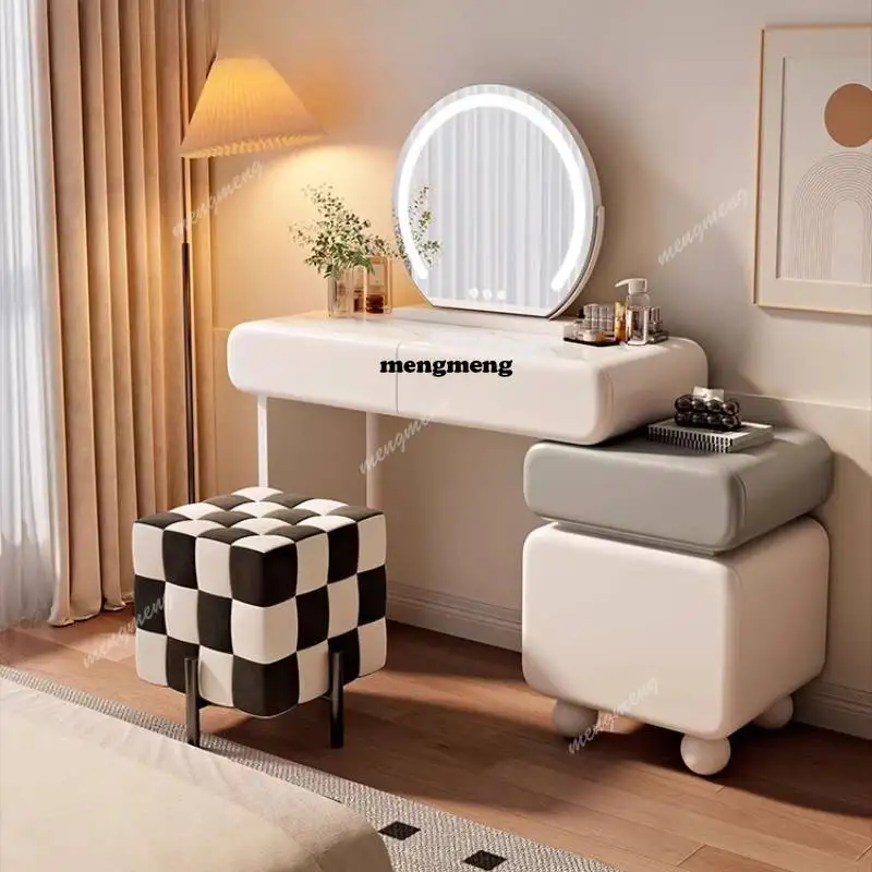 

Modern Long Vanity Table Dest Storage Glossy Grey Saving Dressing Table Cheap Glass Europa Makeup Tafel Furnitures For Bedroom