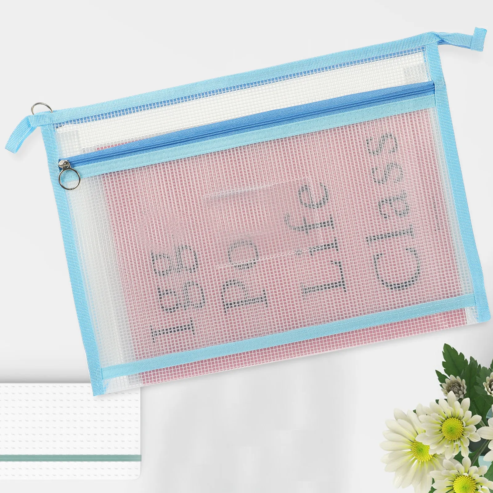 

Portable Mesh File Organizer Large Capacity Document Storage Bag Student Zipper Folder Organizer Large Zipper Pouch