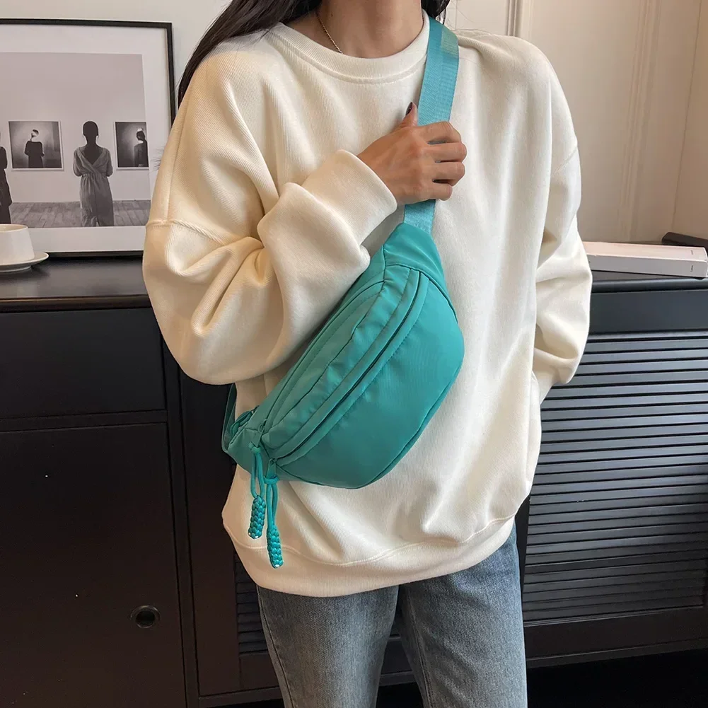 

Canvas Running Waist Casual Fanny Packs Sport Chest Bag Banana bag for Women Sling Crossbody Waist Pack Half Moon Belt Bag