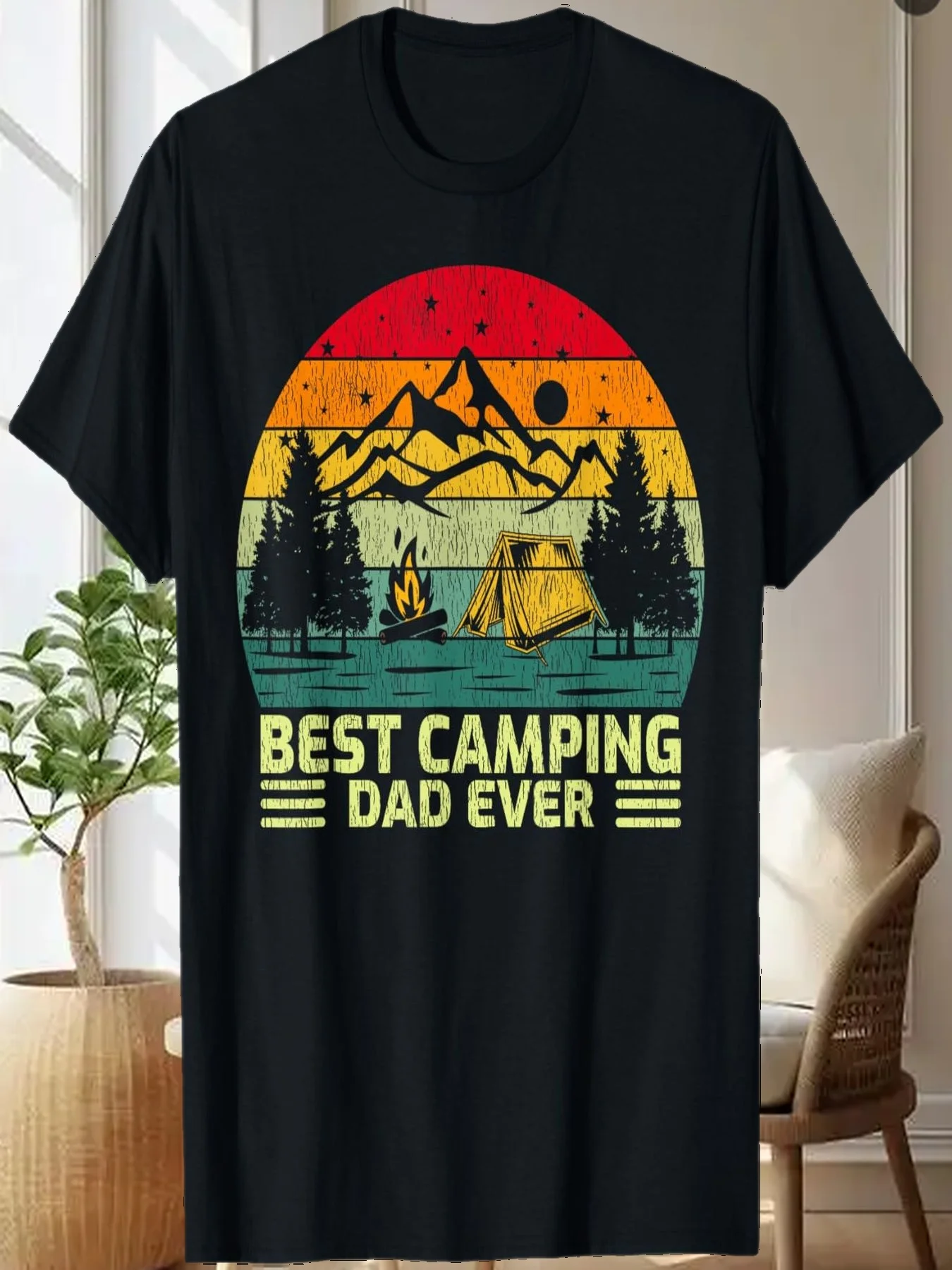 

Забавная винтажная футболка с лучшим кемпингом для папы на день отца