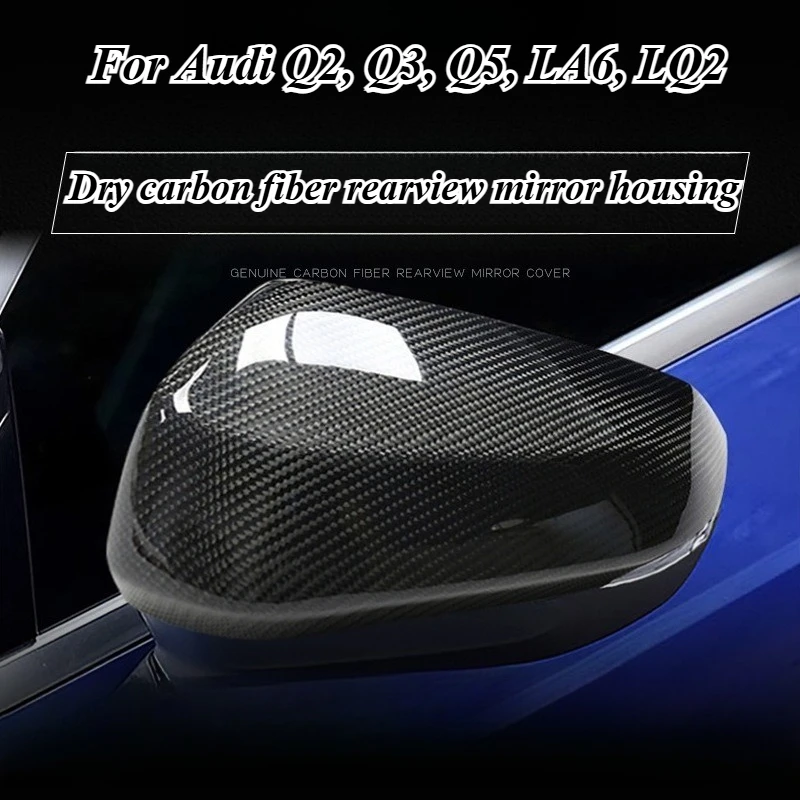 

For Audi Q2 Q3 Q5L A6L Q2L Real Dry Carbon Fiber Rearview Mirror Cover Caps Shell Housing Exterior Trim Protection Upgrade Parts