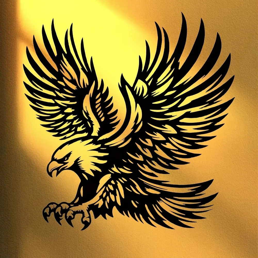Majestätische Adler-Metall-Wandskulptur, Klassische Tier-Wanddekoration, Einfach zu Installierende Farmhaus-Stil Gartenornament