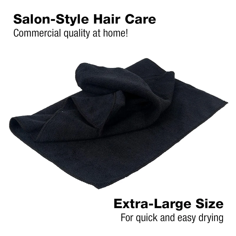 5/10 Pack Microfiber Salon Towels Black Color 35x75cm Large Salon Towels for Hair Stylist Microfiber Hair Towel