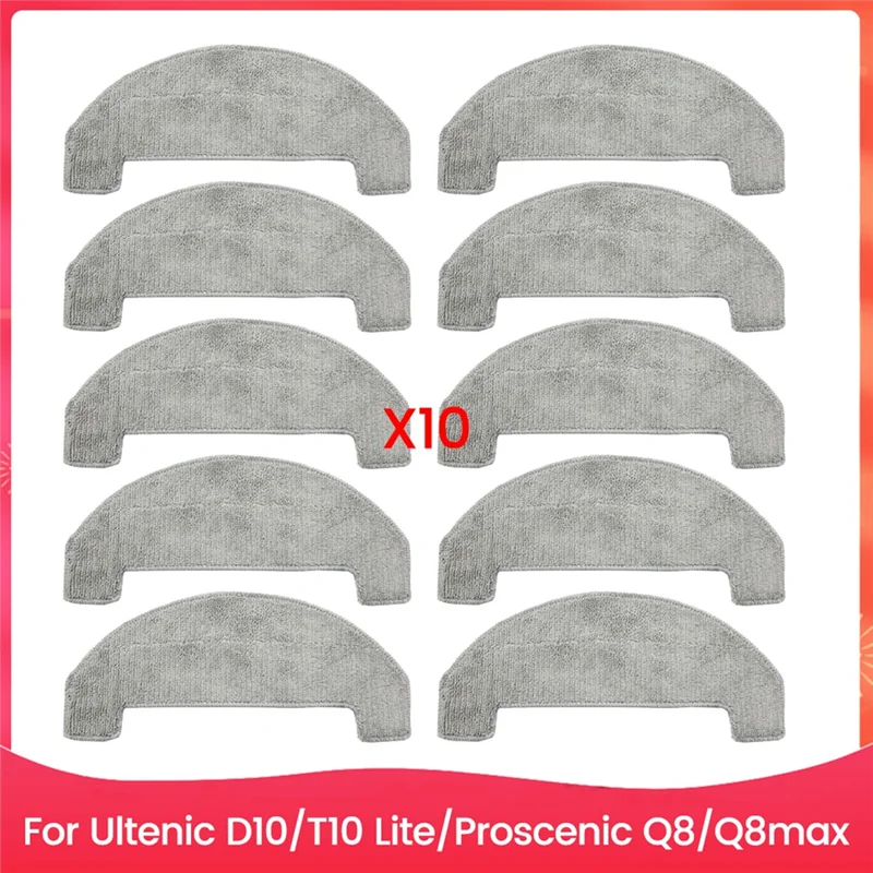 تسليم 24 ساعة ممسحة القماش ل Ultenic D10/T10 Lite Proscenic Q8/Q8max قطع الغيار كفاءة التنظيف المنزلي الملحقات 10 قطعة