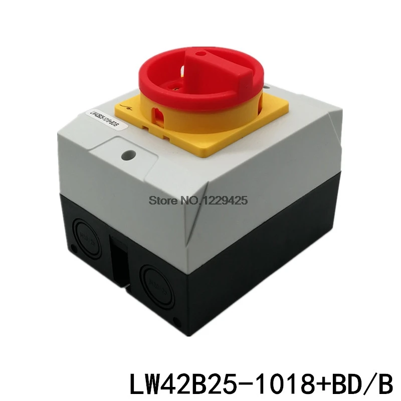 LW42B25-1018 CAM on-off Switch Box Universal Changeover Switch Rotary 4P 25A Dustproof Waterproof IP65 LW42B