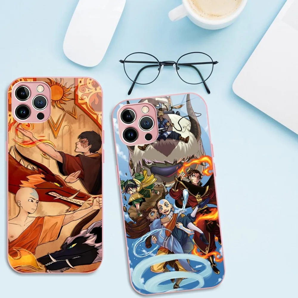 Cartoon Avatar The Last Airbender Phone Case For iphone Tempered Glass 14 12 11 13 Mini XS MAX Pro Plus X XR Cover