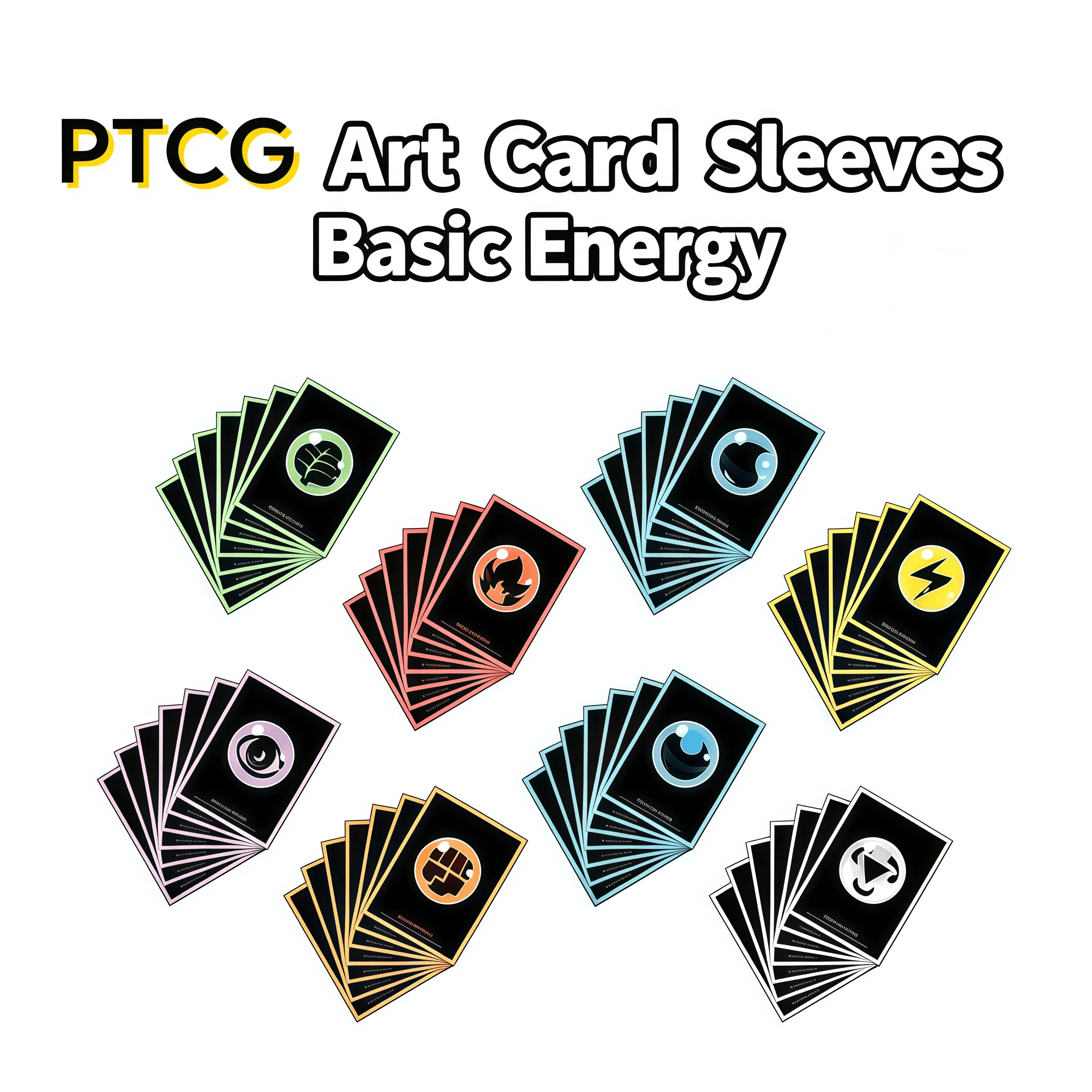 Card Sleeve PTCG Pokemon DIY Anime Trading Card Protector Board Game Energy 80Pcs/set Card Sleeve Darkness Energy