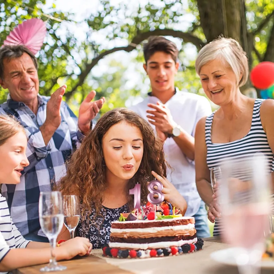 الوردي عدد 7 الشموع ثلاثية الأبعاد الماس 2.76 Ih كعكة توبر شموع عيد ميلاد لذكرى الزفاف كعكة tions حفلة عيد ميلاد سعيد tio #6