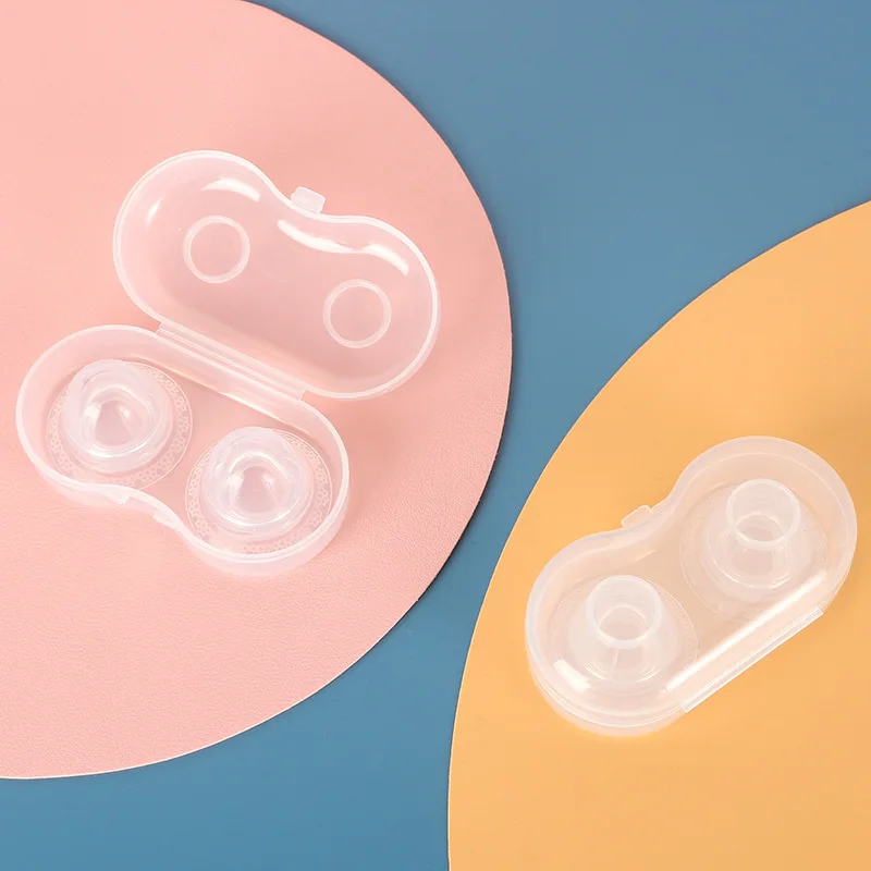 2Pcs Nipple Corrector สำหรับ Flat Inverted หัวนมสำหรับให้นมหรือผู้หญิงซิลิโคน Clear Case