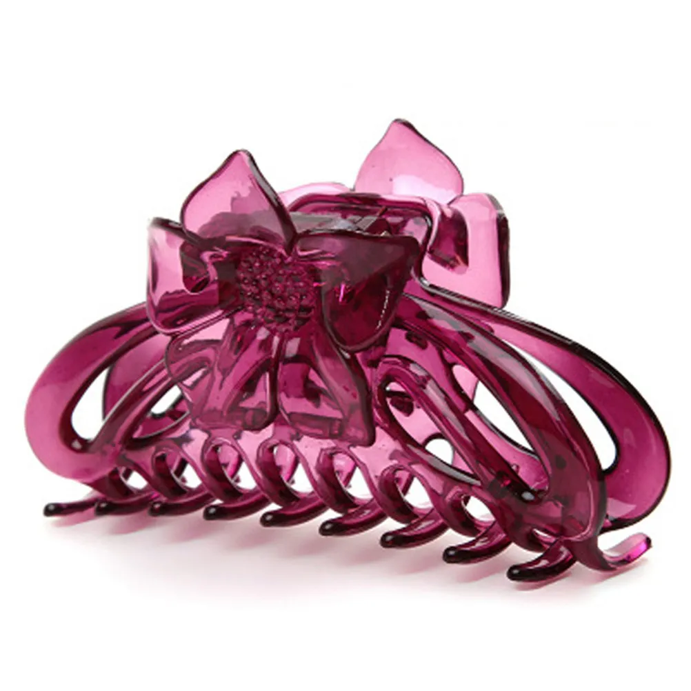 

3Pcs Large Hair Claws Plastic Claw Clips Classic Style Strong Hold for Thick Hair Women Girls Wine Red Coffee Purple