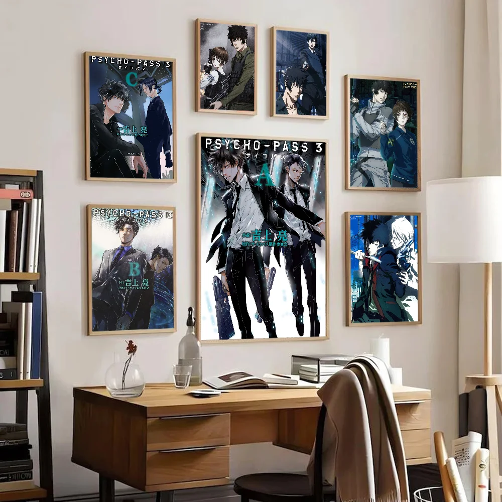 PSYCHO PASS Anime Posters Sticky Whitepaper Sticker DIY Room Bar Cafe Kawaii Room Decor