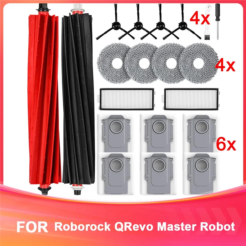 

Аксессуар AT13 для робота-пылесоса Roborock Qrevo Master с основными щетками, салфетками, фильтрами HEPA, мешками для пыли, боковыми щетками