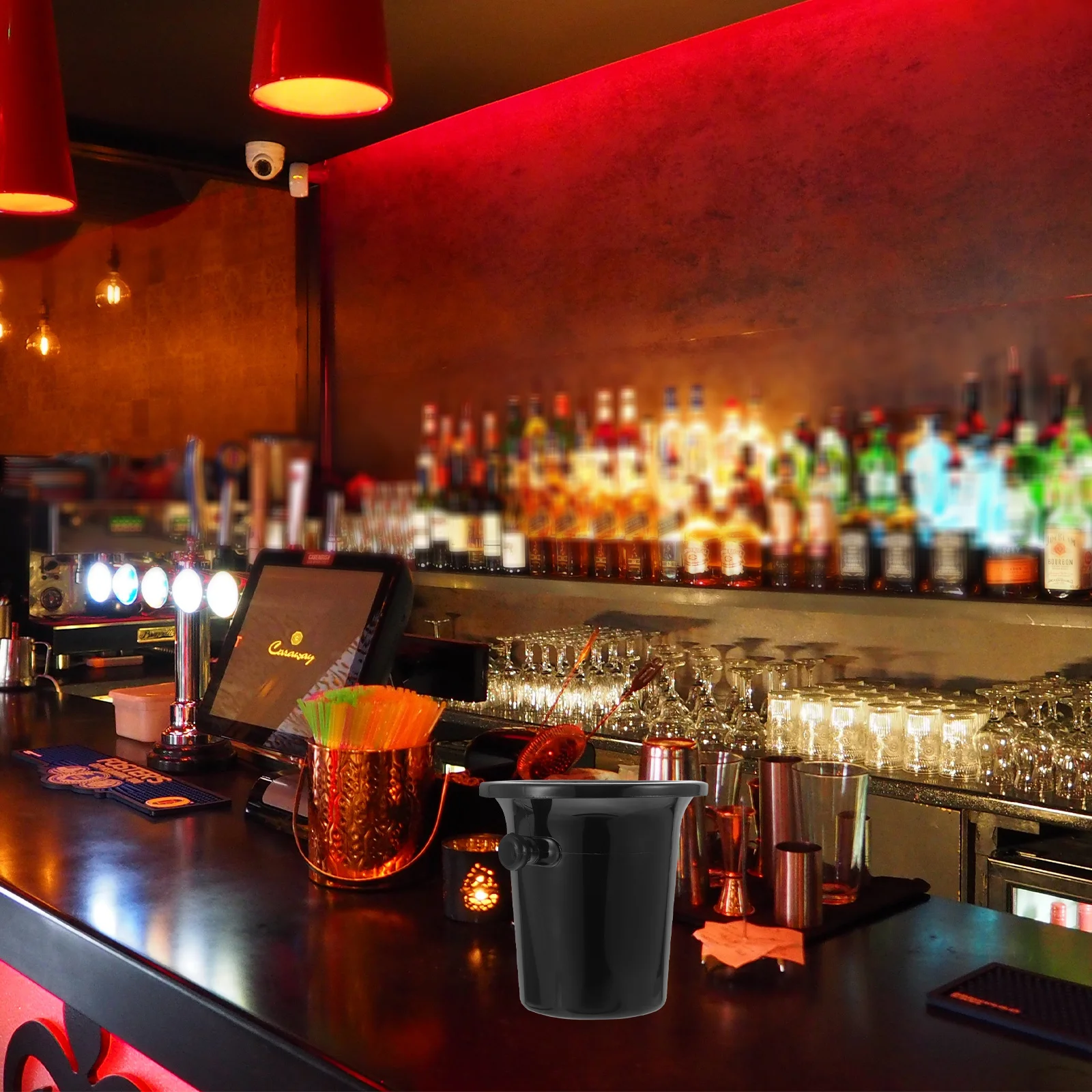 

2pcs Black Plastic Wine Spittoon Funnel Shape Wine Tasting Ice Bucket For Parties Cellars Accessories Dump Bucket