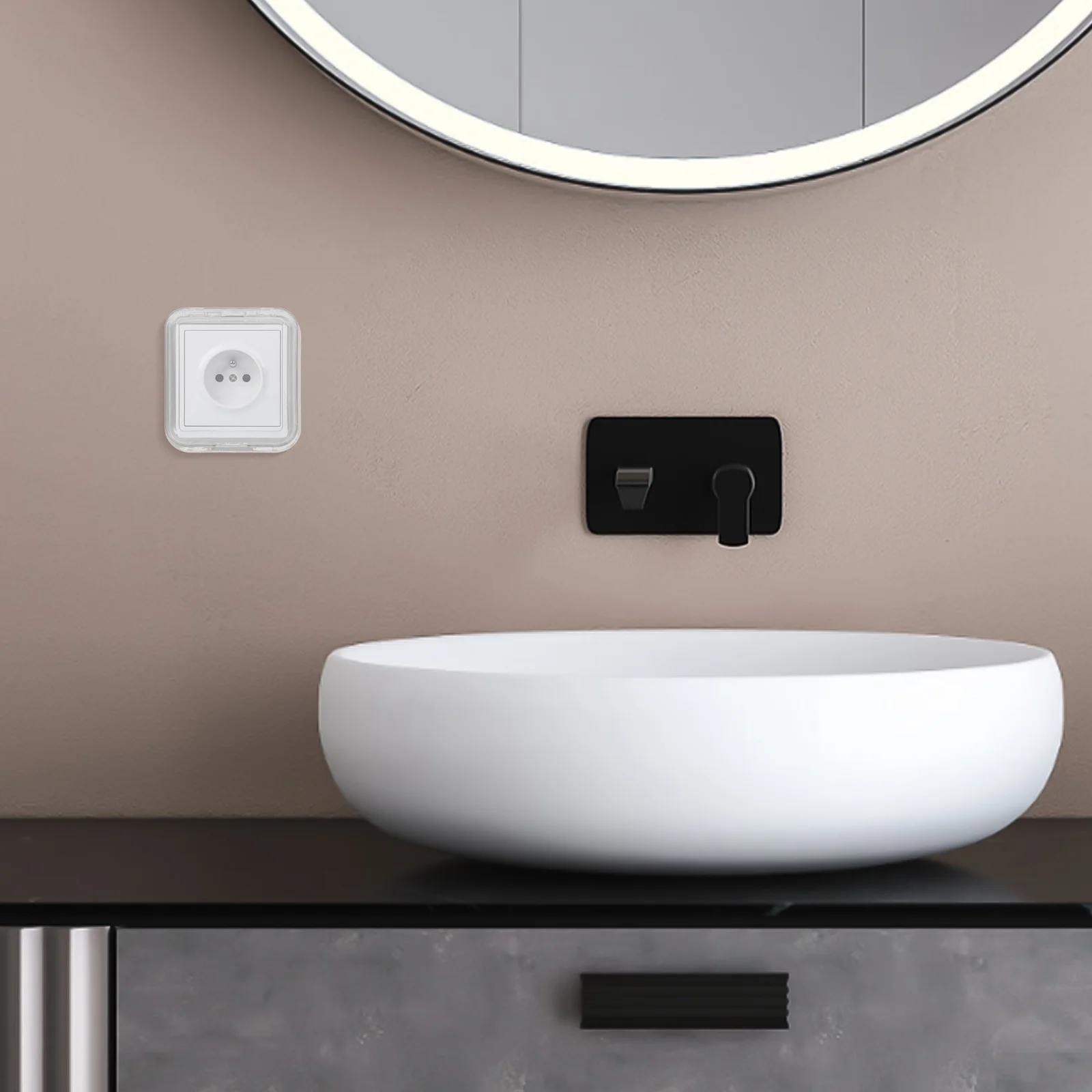 

Waterproof Outlet Covers Wall Socket Protection Self-Adhesive Safety Plug Cover For Home Office Universal Fit Durable