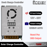 MPPT 720W Stepdown 25A Solar Controller 18V-80V Input Charging For 12V 24V Lithium Lead-acid Gel Battery Real-time Tracking Adju