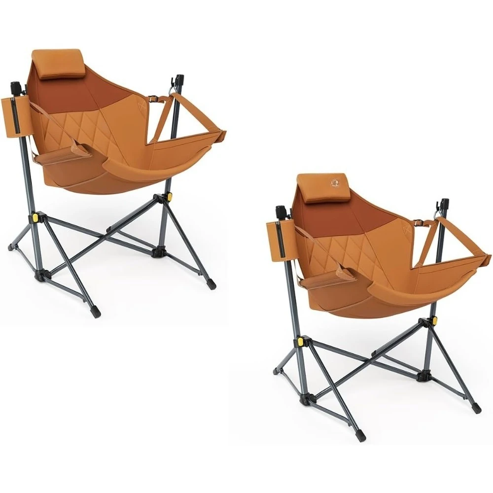 

Hammock Camping Chair with Adjustable Backrest, Heavy Duty Folding Hammock Chair Supports 300lbs, Portable Hammock Chair for Ca